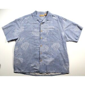 Bobby Chan Men's Size XL Hawaiian Shirt Floral Golf 100% Silk Short Sleeve Soft